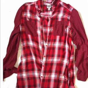 Red Button Down Flannel